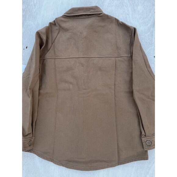 GSO235 Good American Cotton Fleece Shacket Shirt Jacket Size 1/2 - Picture 8 of 10